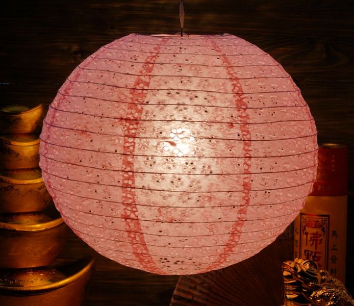Ліхтар паперовий КУЛЯ Мей Хуа Світло рожевий 9050004 фото