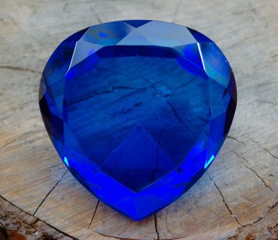 Сердце цветное стекло Синее 9190055 фото