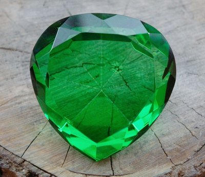 Сердце цветное стекло Зелёное 9190055 фото