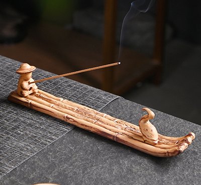 Підставка під аромапалочки Бамбуковий човен керамічний 27523 фото