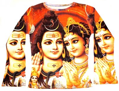 Жіноча футболка довгий рукав кольорова Шива з Парваті 9040065 фото