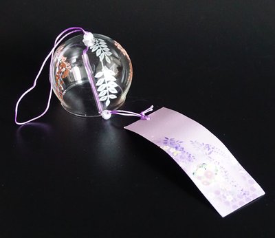 Японський скляний дзвіночок Фурін малий Лаванда 25048 фото