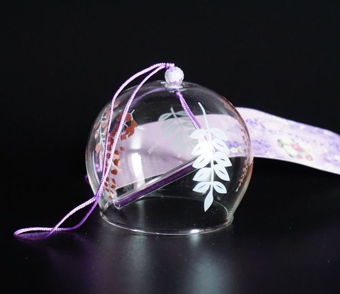 Японський скляний дзвіночок Фурін малий Лаванда 25048 фото