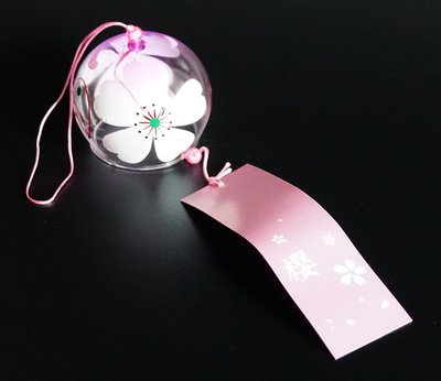 Японский стеклянный колокольчик Фурин малый Цветы №2 25050 фото