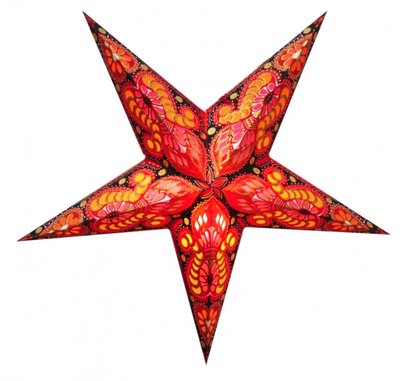 Светильник Звезда картонная 5 лучей RED GANESH ZARI 9050066 фото