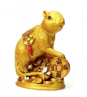 Пацюк полістоун Монети під золото 9260118 фото