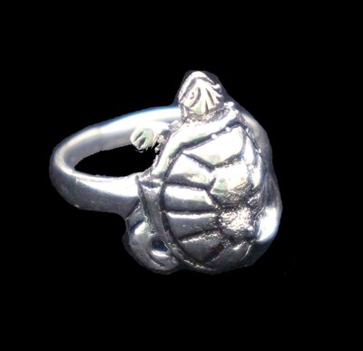 Кольцо Черепаха белый метал 9080535 фото