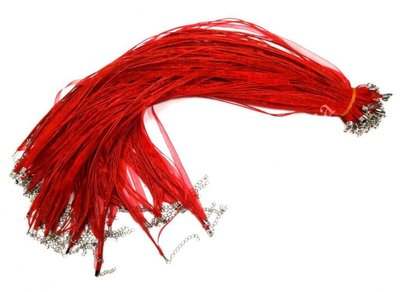 Шнурок Лента с застёжкой Красный 10 штук 9080104 фото