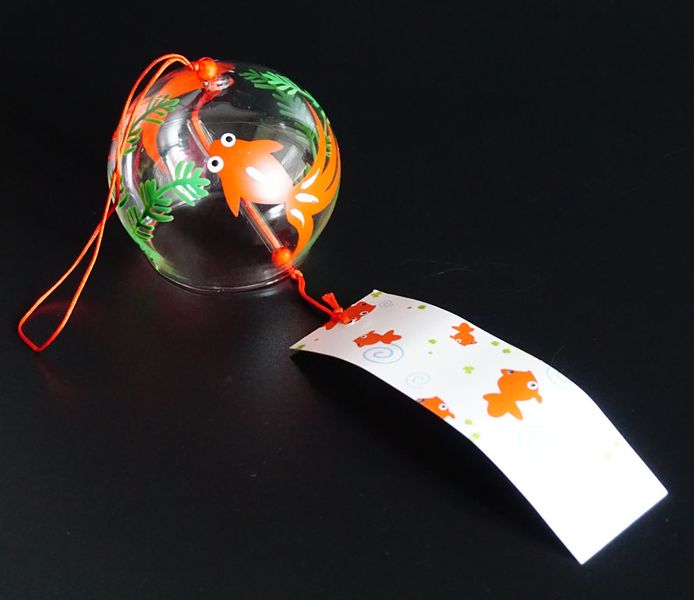Японський скляний дзвіночок Фурін Дві рибки 25002 фото