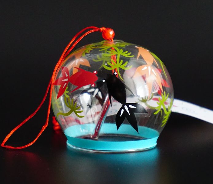 Японський скляний дзвіночок Фурін Шість рибок 25003 фото