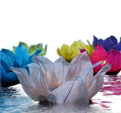 Ліхтар паперовий плаваючий Лотос Рожевий 9050035 фото