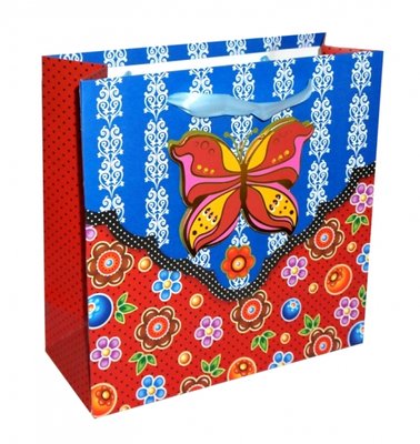 Пакет подарочный Бабочка Синий + Красный 9040294 фото