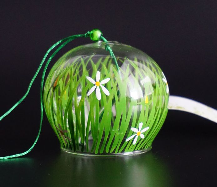 Японський скляний дзвіночок Фурін Трава 25005 фото