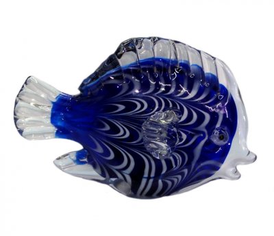 Рыба синяя цветное литое стекло 9190065 фото