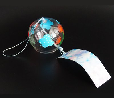 Японський скляний дзвіночок Фурін Чотири метелики 25006 фото