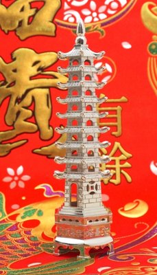 Пагода 9 ярусов силумин в серебряном цвете Средняя 9180005 фото