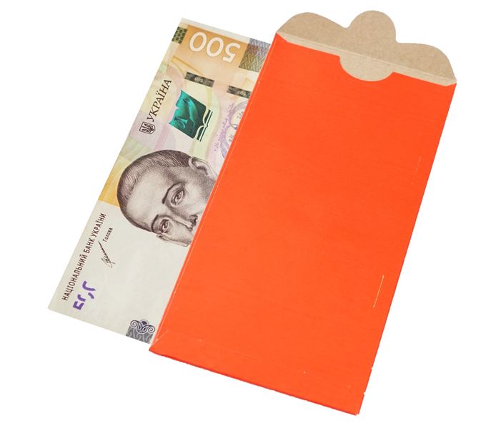 Конверт для грошей червоний без малюнка упаковка 6шт. 9040230 фото