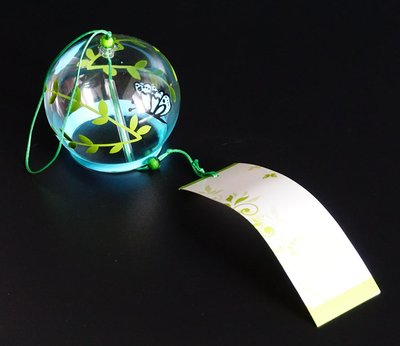 Японський скляний дзвіночок Фурін Два метелика 25009 фото