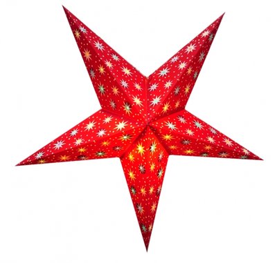 Светильник Звезда картонная 5 лучей RED MULTI TISSUE 9050076 фото