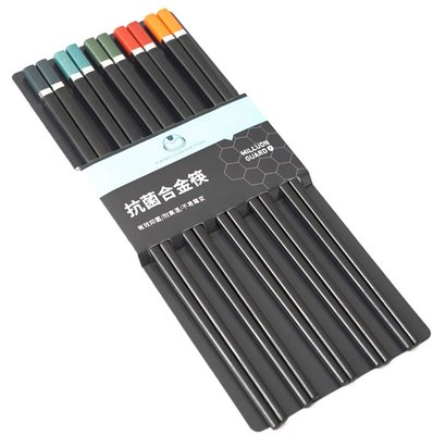 Палочки для еды KangJu набор 5 пар Цветная ручка Пластик 9220185 фото
