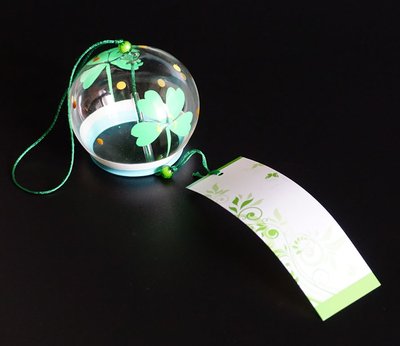 Японський скляний дзвіночок Фурін Клевер 25011 фото