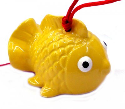 Рибка - керамічний дзвіночок Фурін Жовтий 9320043 фото
