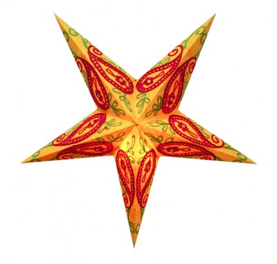 Светильник Звезда картонная 5 лучей ORANGE WOOL EMBD. 9050113 фото