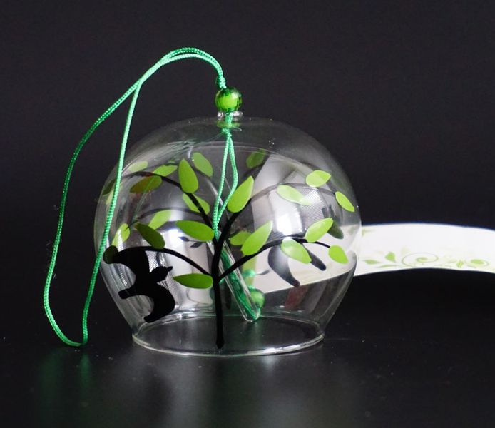 Японський скляний дзвіночок Фурін Ластівки 25014 фото