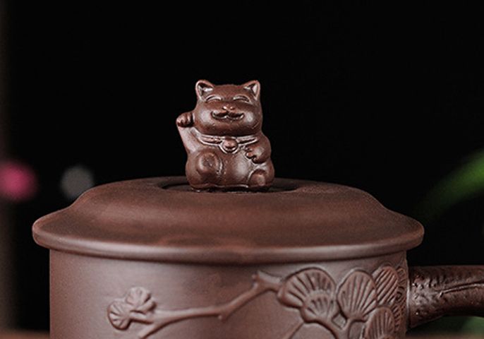 Чашка Счастливый кот коричневая 350мл. 9200233 фото