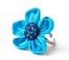 Кольцо тряпичное безразмерное Цветок Голубое 9080443 фото 1