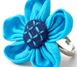 Кольцо тряпичное безразмерное Цветок Голубое 9080443 фото 2