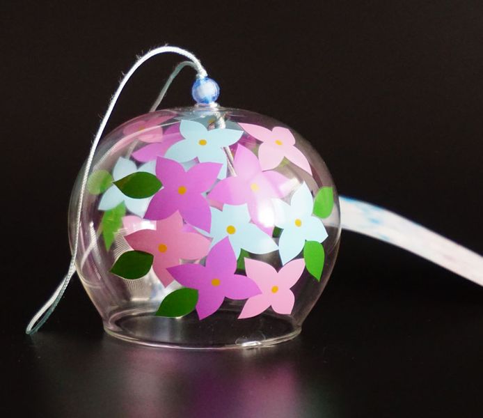 Японський скляний дзвіночок Фурін Квіти №1 25020 фото