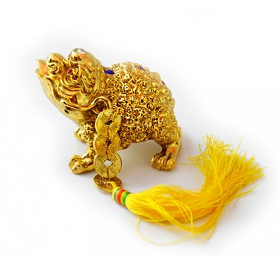 Жаба богатства металлическая в золотом цвете 9180004 фото