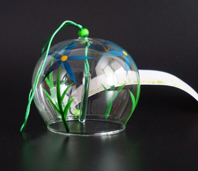 Японський скляний дзвіночок Фурін Квіти №2 25021 фото