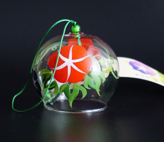 Японський скляний дзвіночок Фурін Квіти №3 25022 фото