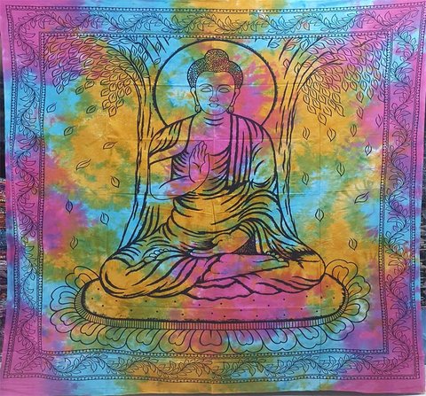 Покрывало двухспальное Будда цветное 29503 фото