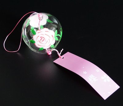 Японский стеклянный колокольчик Фурин Цветы №4 25023 фото