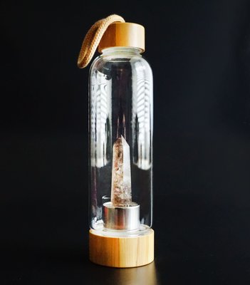 Пляшка для води із кристалом 550мл. Димчастий кварц 24833 фото