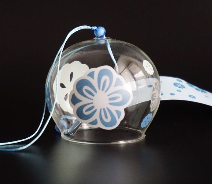 Японський скляний дзвіночок Фурін Квіти №6 25025 фото