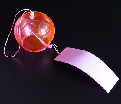 Японський скляний дзвіночок Фурін Рожевий 25028 фото