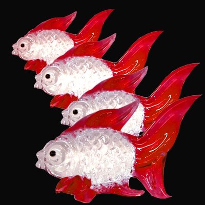 Набор из четырёх красных рыбок 9190118 фото