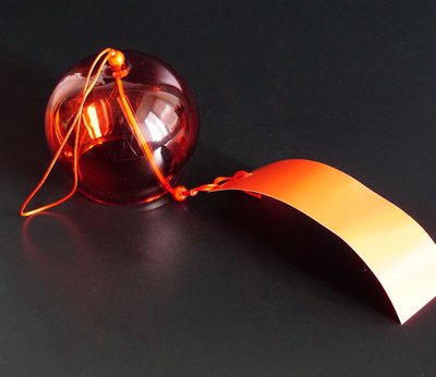Японський скляний дзвіночок Фурін Червоний 25030 фото