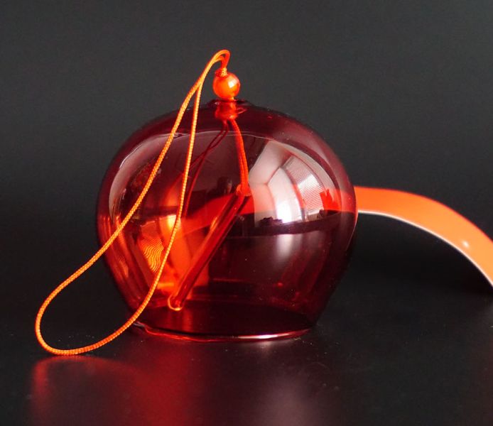 Японський скляний дзвіночок Фурін Червоний 25030 фото