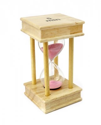 Пісочний годинник Квадрат дерево 5 хвилин Рожевий пісок 9290196 фото