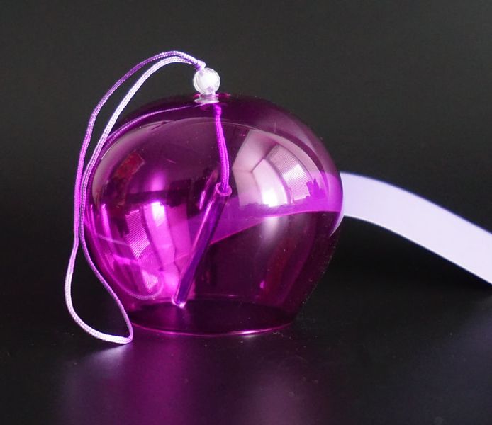 Японський скляний дзвіночок Фурін Фіолетовий 25031 фото