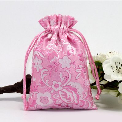 Мешочек сатиновый с орнаментом Розовые цветы 24497 фото