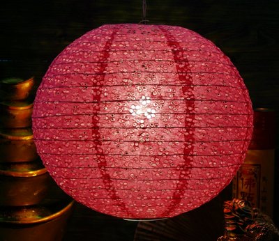 Фонарь бумажный ШАР Мэй Хуа Тёмно розовый 9050004 фото