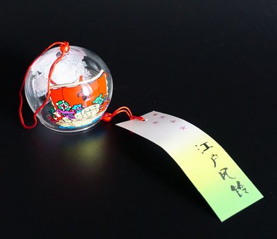 Японський скляний дзвіночок Фурін малий Корабель 25038 фото