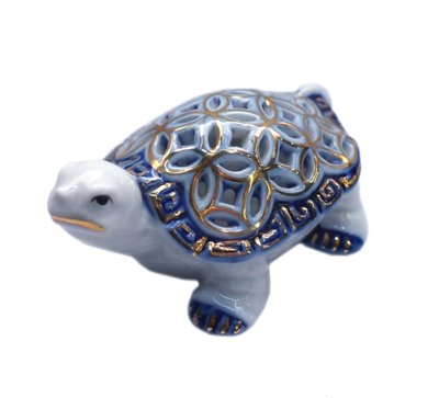 Черепаха с монетным панцирем Фаянс Синяя 9320029 фото