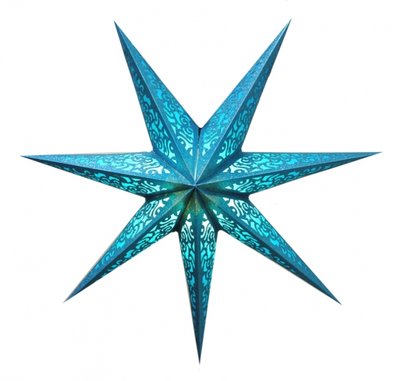 Светильник Звезда картонная 7 лучей LASER FULL GLITTER Голубой 9050115 фото